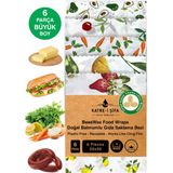 Katre-i Şifa 6 Parça Tekrar Kullanılabilen Balmumu Gıda Saklama Bezi Beeswax Food Wraps Mumo