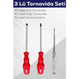 Katre46 3'lü Tornavida Seti (Düz Tornavida + Yıldız Tornavida + Kontrol Kalemi)
