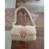 Katremia Store Melya Astarlı Peluş Çanta - Açık Pembe - Beyaz