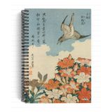 Katsushika Hokusai/Cuckoo and Azaleas,1834 | Spiralli Defter 26 | A5 | Çizgili | 100 Sayfa | Okul (Düz)
