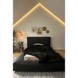 Katt Duobed Fitilli Peluş Havuzlu Baza + Başlık + Yatak Ikiz Yataklı Set Yatak - Antrasit - 120 x 200 cm