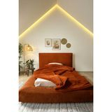 Katt Duobed Fitilli Peluş Havuzlu Baza + Başlık + Yatak Ikiz Yataklı Set Yatak - Kiremit Rengi - 90 x 200 cm