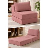 Katt Kupa 3'ü 1 Arada Sünger Koltuk, Uzanma Koltuğu ve Yatak - 120 cm Pembe