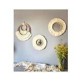 kattuna Wall Art Makrome Ve Boncuklu Ayna Duvar Dekorasyon Ürünü 3’lü Set