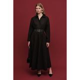 Katy Gabardin Büzgülü Etek Siyah - XS