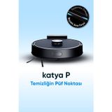 katya P Akıllı Robot Süpürge Kıl Kesici Bıçaklı Ana Fırça 8000Pa Emiş Gücü