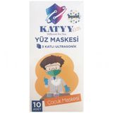 Katyy 3 Katlı Full Ultrasonik Desenli Çocuk Cerrahi Maske Telsiz 10'lu