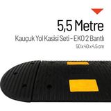 Kauçuk Hız Kesici, Yol Kasisi 50 x 40 x 4,5cm - EKO 2 Bantlı - 5,5 Metre