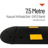Kauçuk Hız Kesici, Yol Kasisi - EKO 2 Bantlı - 7,5 Metre Set
