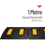 Kauçuk Kablo Kanallı Otopark Rampası - 1 Metre Set - 30 x 50 x 10 cm