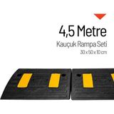 Kauçuk Kablo Kanallı Otopark Rampası - 4,5 Metre Set - 30 x 50 x 10 cm