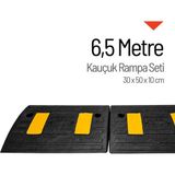 Kauçuk Kablo Kanallı Otopark Rampası - 6,5 Metre Set - 30 x 50 x 10 cm