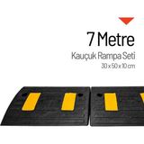 Kauçuk Kablo Kanallı Otopark Rampası - 7 Metre Set - 30 x 50 x 10 cm