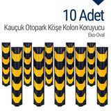 Kauçuk Otopark Köşe Kolon Koruyucu, Koruma Eko-Oval Onlu Set