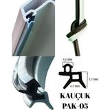 Kauçuk Pak-05 Pvc Kapı ve Pencere Fitili,10 Metre Gri Kaliteli Uzun Ömürlü Conta
