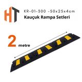 Kauçuk Rampa Set, Otopark Rampası, Kaldırım Rampası 50x25x4,5 cm 2 Metre