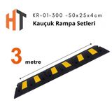 Kauçuk Rampa Set, Otopark Rampası, Kaldırım Rampası 50x25x4,5 cm 3 Metre