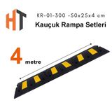 Kauçuk Rampa Set, Otopark Rampası, Kaldırım Rampası 50x25x4,5 cm 4 Metre