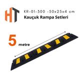 Kauçuk Rampa Set, Otopark Rampası, Kaldırım Rampası 50x25x4,5 cm 5 Metre