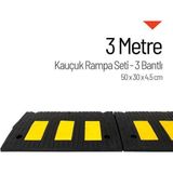 Kauçuk Rampa Set, Otopark Rampası, Kaldırım Rampası 50x30x4,5 cm - 3 Bantlı - 3 Metre