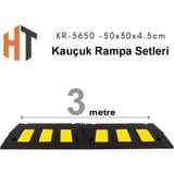 Kauçuk Rampa Set, Otopark Rampası, Kaldırım Rampası 50X30X4,5 cm 3 Metre - 001-Renkli