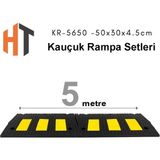 Kauçuk Rampa Set, Otopark Rampası, Kaldırım Rampası 50X30X4,5 cm 5 Metre - 001-Renkli