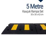 Kauçuk Rampa Set, Otopark Rampası, Kaldırım Rampası 50x30x4,5 Cm 5 Metre