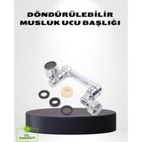 Kaufhier 1080° Dönebilen Musluk Ucu – Su Tasarruflu, Esnek ve 360° Çift Eksenli Başlık
