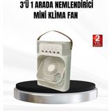 Kaufhier 3’ü 1 Arada Mini Klima Fan USB Şarjlı, 7 Renk Gece Lambalı ve Nemlendirici