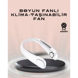 Kaufhier Giyilebilir Sessiz Fan | 224G Hafif, Bladeless Güvenli Tasarım, 5 Vitesli Soğutma, USB Şarjlı Fan