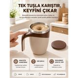 Kaufhier Manyetik Karıştırıcı Kupa USB Şarjlı Karıştırma Çift Katmanlı