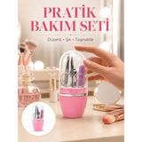 Kaufhier Tırnak Bakım Manikür Pedikür Seti 4 Parça Pembe Ev ve Seyahat Uyumlu Yeni Nesil