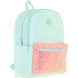 Kaukko Bright Kız Çocuk Taşlı Su Yeşili Pembe Üç Bölmeli Okul Çantası - K1812 - Yeşil - Pembe