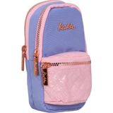 Kaukko Çanta Şekilli Kız Çocuk Üç Bölmeli Kalemlik - Mavi Pembe - Kapitone Detaylı - K2460 - Mor - Pembe