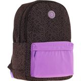 Kaukko Double Colors Üç Bölmeli Kız Çocuk Okul Ve Günlük Sırt Çantası - Siyah Mor - K1837
