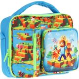 Kaukko Erkek Çocuk, Mavi Yeşil, Craft Desenli Isı Yalıtımlı Üç Bölmeli (Matara Cepli) Okul Beslenme Çantası L7280 - Yeşil - Mavi