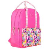 Kaukko K1762 Kız Çocuk/Kadın (Pembe - Yaprak Desenli) Okul Ve Günlük Sırt Çantası
