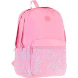 Kaukko K1794 Soft Floral Pembe Çiçekli Üç Bölmeli Okul Sırt Çantası