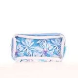 Kaukko K2614 Blue Flowers Transparent Spring Kalem Çantası