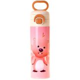Kaukko Kids 520 ml Loopy Baskılı Pembe Kız Çocuk Çelik Termos Matara (Çift İçim Kilitli Kapak) - L5306