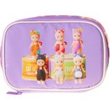 Kaukko Kids Cat Life Baskılı Mor - Krem Kız Çocuk Organizer Kalem Çantası - Kalemlik - L5296