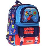 Kaukko Kids Dört Bölmeli Erkek Çocuk Good Game Baskılı Lacivert - Kırmızı Okul Sırt Çantası - L5389