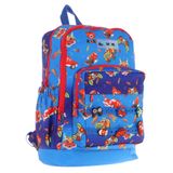 Kaukko Kids Dört Bölmeli Erkek Çocuk Silikon Aksesuarlı Mavi Kırmızı İlkokul Çantası