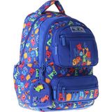 Kaukko Kids Erkek Çocuk Moster Baskılı (Monster) Altı Bölmeli Ilkokul Sırt Çantası - L5404 - Mavi