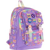 Kaukko Kids Kız Çocuk Armalı Hobi Desenli Ilkokul Okul Sırt Çantası (Dört Bölmeli) - Mor - L5238