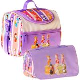 Kaukko Kids Kız Çocuk Cat Life Baskılı Mor - Krem Thermo Beslenme Çantası ve Kalemlik Seti - SETKK-L5314 - 1 Adet
