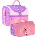 Kaukko Kids Kız Çocuk Loopy Baskılı Lila - Pembe Thermo Beslenme Çantası ve Kalemlik Seti - SETKK-L5304 - 1 Adet