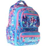 Kaukko Kids Kız Çocuk Mercan ve Denizkızı Baskılı (Coral) Altı Bölmeli Ilkokul Sırt Çantası - L5323 - Pembe - Mavi