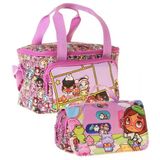 Kaukko Kids Kız Çocuk Nagy Baskılı Pembe Thermo Beslenme Çantası ve Kalemlik Seti - SETKK-L5334