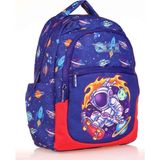 Kaukko Kids Lacivert Astronot Erkek Çocuk Okul Sırt Çantası - Kırmızı - Lacivert